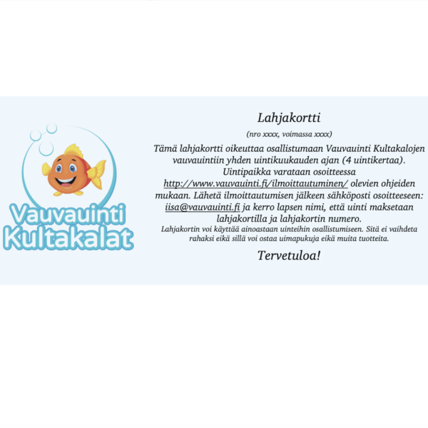 Lahjakortti vauva- tai perheuintiin 1kk